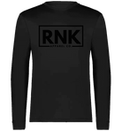 Unisex adult performance long sleeve T-shirt made of 100% polyester, featuring a fitted design and brand logo on the front.