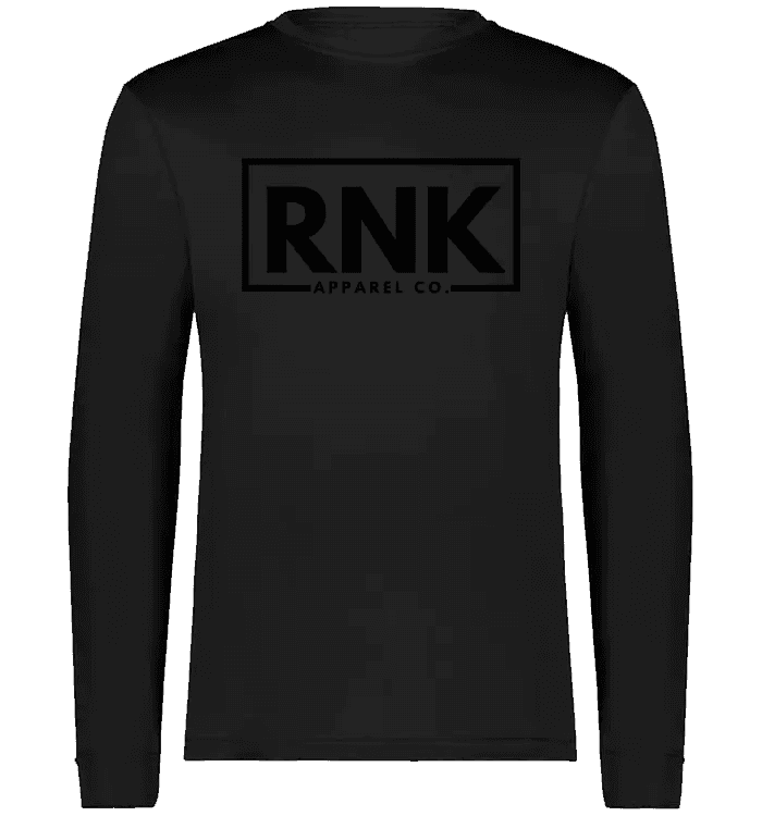 Unisex adult performance long sleeve T-shirt made of 100% polyester, featuring a fitted design and brand logo on the front.