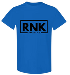 Youth black RNK Apparel Co. logo T-shirt featuring a hockey-inspired design, made of 100% cotton with a comfortable fit.