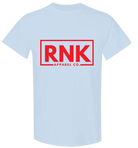 Red youth cotton T-shirt with RNK logo graphic, featuring a casual fit and vibrant color, by cmgvd2nmw00acoj0juazl4l2x.