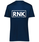 Unisex athletic T-shirt by RNK Apparel Co. in performance polyester, shown in a casual front view with a crew neckline.
