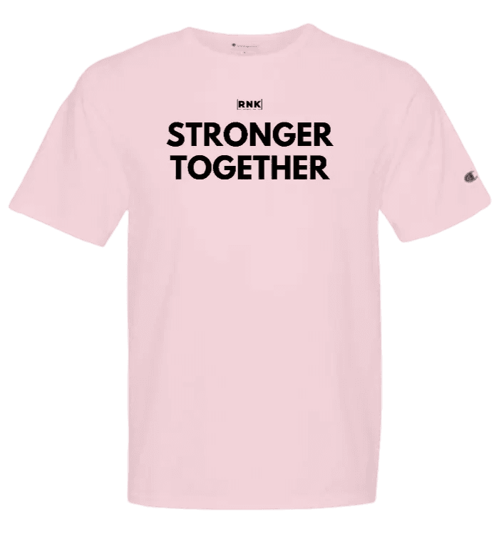 Unisex Stronger Together Champion garment dyed T-shirt by cmgvd2nmw00acoj0juazl4l2x, showing the front design and fabric texture.