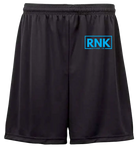 RNK Apparel Co. unisex performance shorts with moisture-management fabric, designed for athletic and active wear.