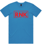 Adult unisex T-shirt by RNK Apparel Co. in 100% combed cotton, shown flat with short sleeves and crew neckline.