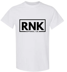 Youth black RNK logo T-shirt made of 100% cotton with hockey-inspired design, featuring RNK Apparel Co. branding.