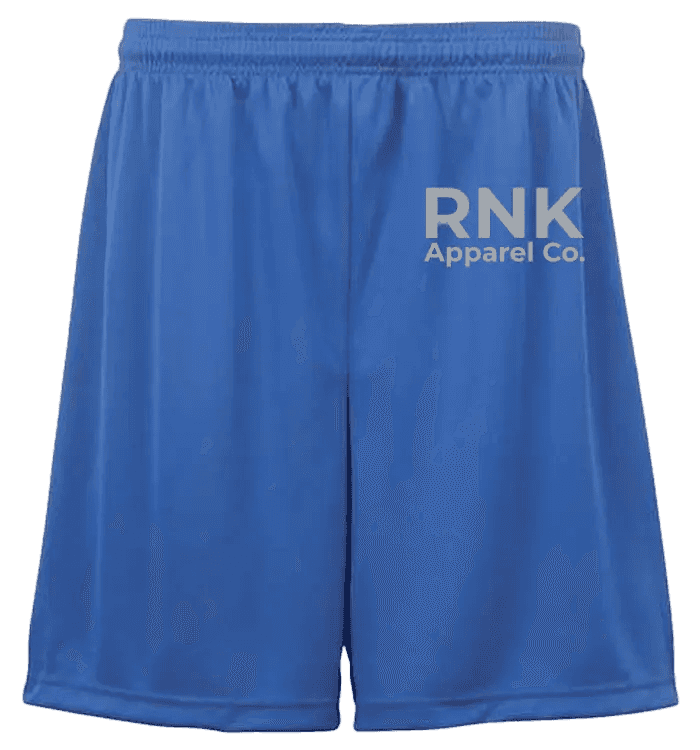 Youth performance shorts by cmgvd2nmw00acoj0juazl4l2x made of moisture-wicking, antimicrobial polyester fabric, shown flat with elastic waistband.