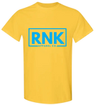 Youth Aqua RNK Logo T-Shirt featuring a hockey-inspired design, made of 100% cotton by RNK Apparel Co.