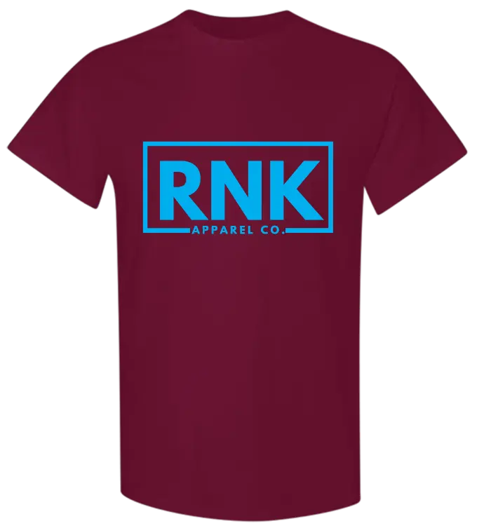 Youth Aqua RNK Logo T-Shirt featuring a 100% cotton hockey style tee with RNK Apparel Co. branding and a vibrant aqua color.