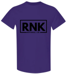 Youth black RNK Logo T-shirt made of 100% cotton, featuring a hockey style design with RNK Apparel Co. branding.