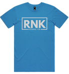 RNK Apparel Co. adult unisex combed cotton T-shirt, classic everyday crewneck tee, white color, front view.
