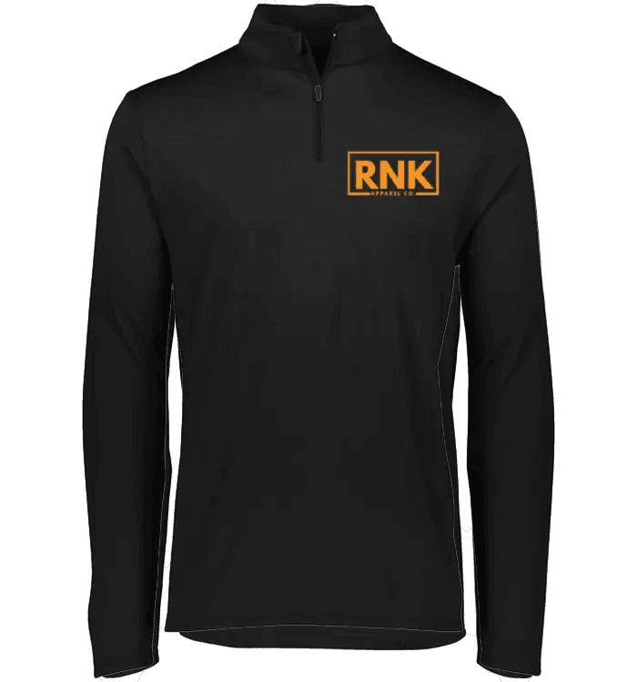 Adult dry-fit 1/4 zip polyester pullover by cmgvd2nmw00acoj0juazl4l2x, shown in navy blue with a standing collar and zip closure.