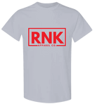 Red youth T-shirt by cmgvd2nmw00acoj0juazl4l2x featuring a cotton fabric and a bold RNK logo graphic on the front.