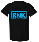 Youth Aqua RNK Logo T-Shirt made of 100% cotton, featuring the RNK Apparel Co. logo on a hockey-style tee.