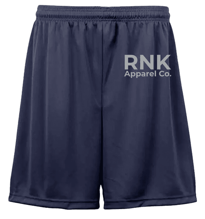 Youth performance shorts made of moisture-wicking antimicrobial polyester fabric by cmgvd2nmw00acoj0juazl4l2x, shown flat in the image.