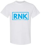 Youth Aqua RNK Logo T-Shirt featuring a 100% cotton hockey style tee with RNK Apparel Co. logo on the front.