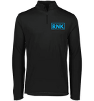 Adult Dry-Fit 1/4 Zip Pullover by cmgvd2nmw00acoj0juazl4l2x, showing a navy polyester athletic top with a quarter zip collar.
