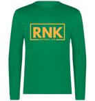 Unisex adult performance long sleeve T-shirt made of 100% polyester by CMGVD2NMWO0ACOJ0JUAZL4L2X, displayed flat with sleeves extended.