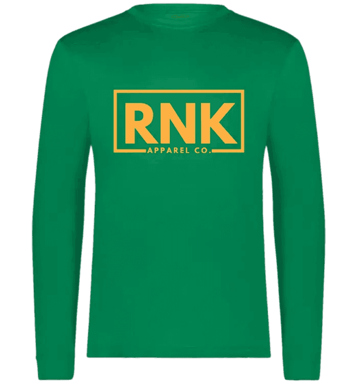 Unisex adult performance long sleeve T-shirt made of 100% polyester by CMGVD2NMWO0ACOJ0JUAZL4L2X, displayed flat with sleeves extended.