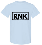Youth black RNK Logo T-shirt made of 100% cotton, featuring a hockey-inspired design on the front.