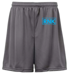RNK Unisex Performance Shorts with moisture-management fabric, athletic fit, designed for active wear and workout activities.