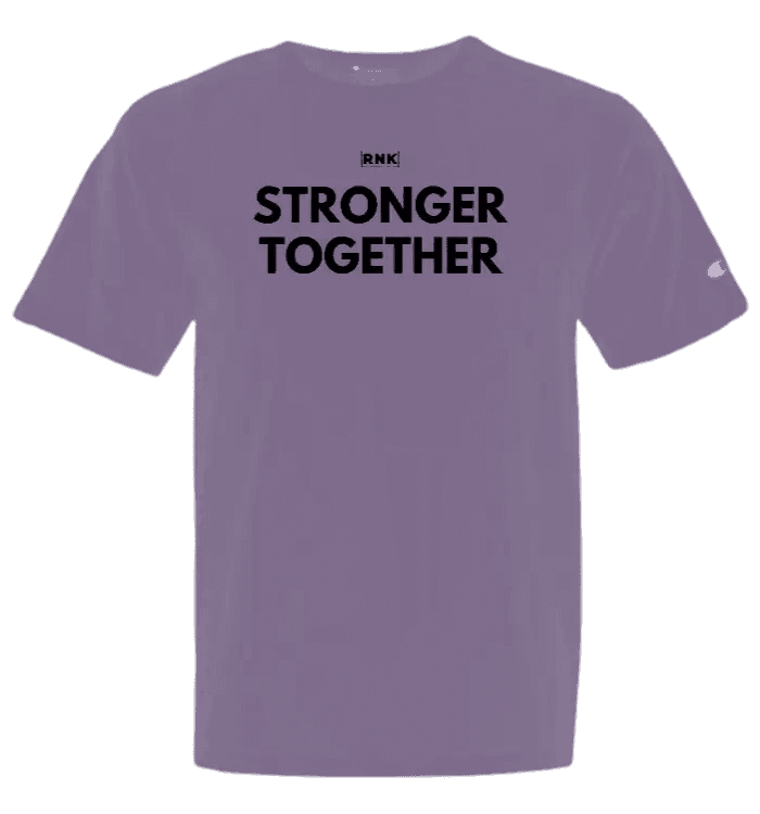 Unisex Stronger Together Champion garment dyed T-shirt by cmgvd2nmw00acoj0juazl4l2x, featuring a casual fit and bold graphic print.