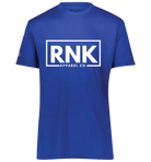 RNK Adult Unisex Athletic T-Shirt made of performance polyester, shown in a sleek, fitted design perfect for active wear.