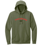 Faith & Hockey unisex hoodie in white with logo print, made from 60% cotton and 40% polyester, casual and comfortable.