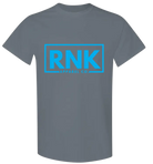 Youth Aqua RNK Logo T-Shirt by RNK Apparel Co., 100% cotton hockey tee with a front logo design.