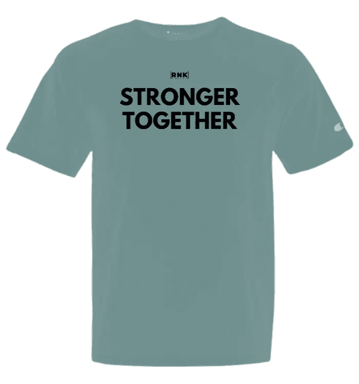 Unisex Stronger Together Champion garment dyed T-shirt by cmgvd2nmw00acoj0juazl4l2x, featuring a casual fit and bold graphic print.