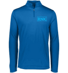 Adult dry-fit 1/4 zip polyester pullover by cmgvd2nmw00acoj0juazl4l2x, shown in a front view with a stand-up collar.