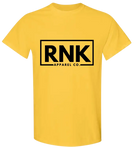 Youth black RNK Logo T-shirt made of 100% cotton, featuring a hockey-inspired design on the front.
