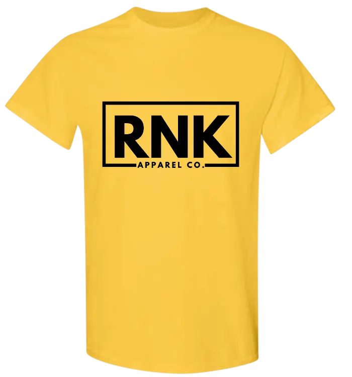Youth black RNK Logo T-shirt made of 100% cotton, featuring a hockey-inspired design on the front.