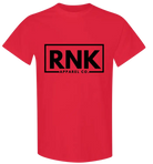 Youth black RNK Logo T-Shirt featuring a classic hockey style design made from 100% cotton, displayed on a flat lay.