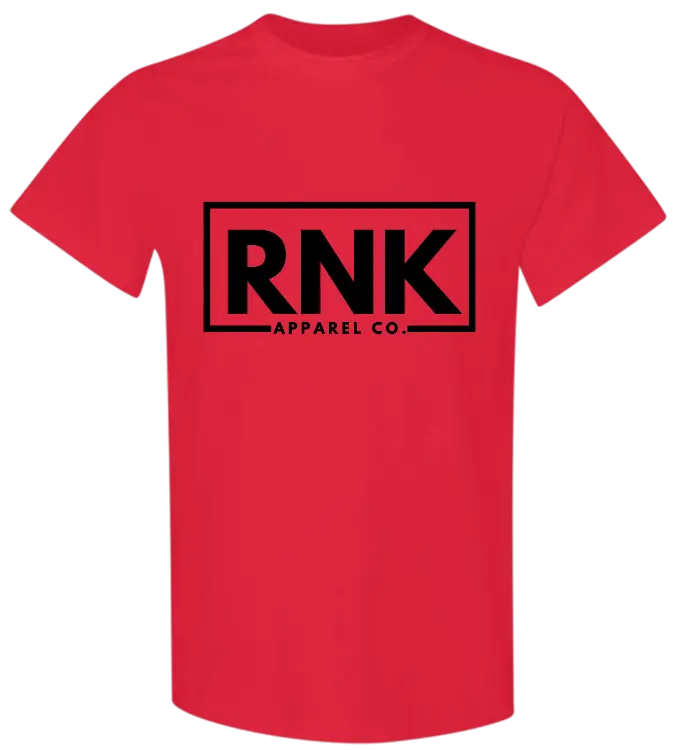 Youth black RNK Logo T-Shirt featuring a classic hockey style design made from 100% cotton, displayed on a flat lay.