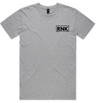 RNK Apparel Co. adult unisex combed cotton T-shirt with small logo on the left chest in black color.