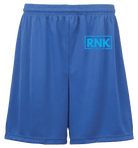 Men's performance shorts by cmgvd2nmw00acoj0juazl4l2x, made of moisture-wicking and antimicrobial polyester fabric, shown flat.