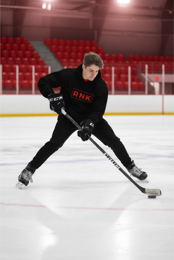 Male hockey player playing hockey